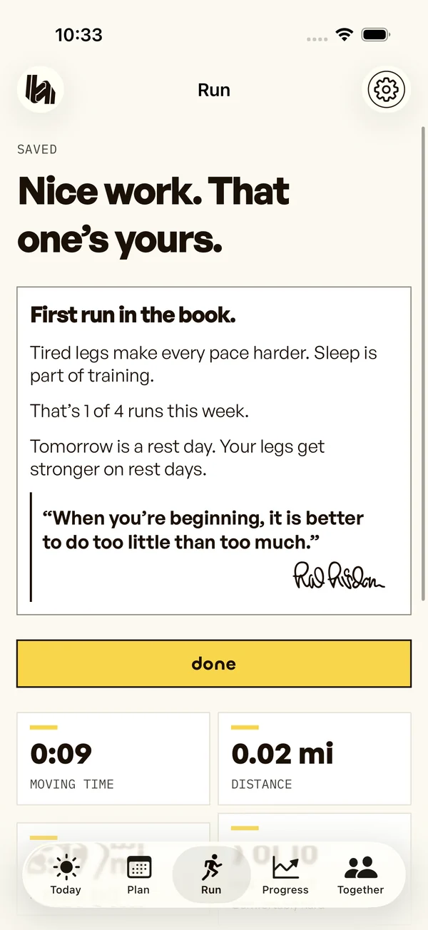 A note after your run